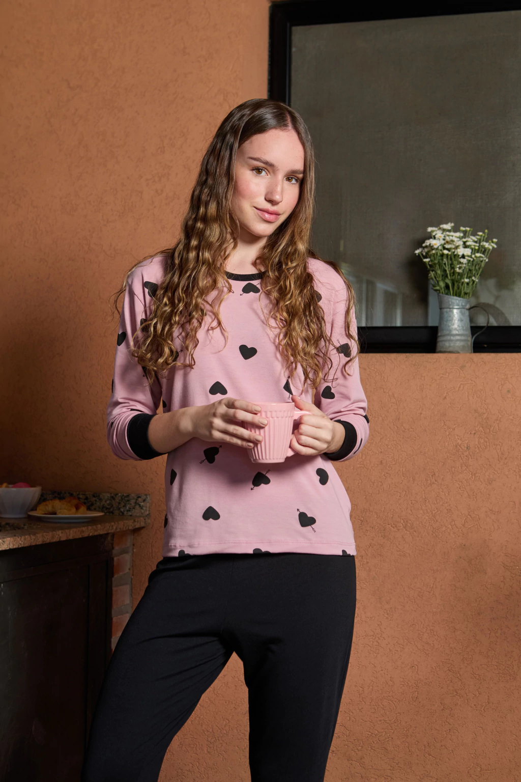 Pijama modal corazón BIANCA SECRETA